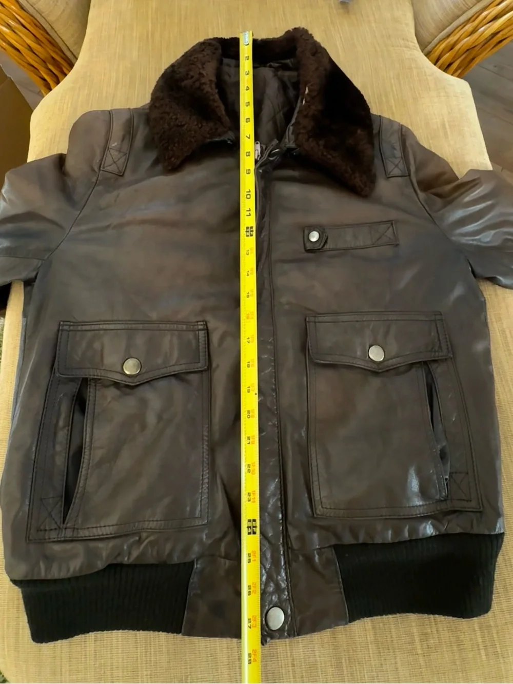 Vintage 1990s Europa Sport Brown Leather Bomber Jacket
